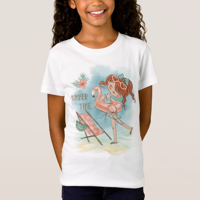 Girls Summertime-Roligt T Shirt (Framsida)