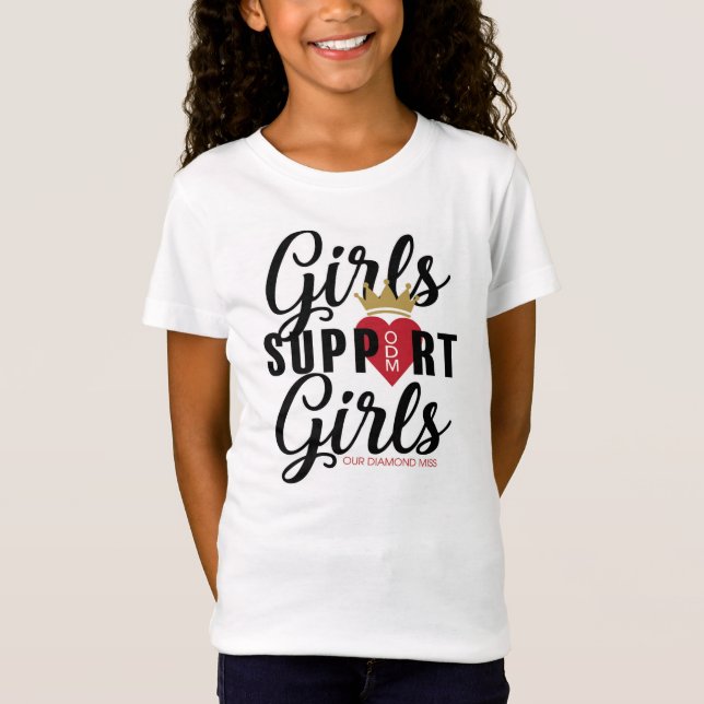 "GIRLS SUPPORT GIRLS" ODM STIL T SHIRT (Framsida)