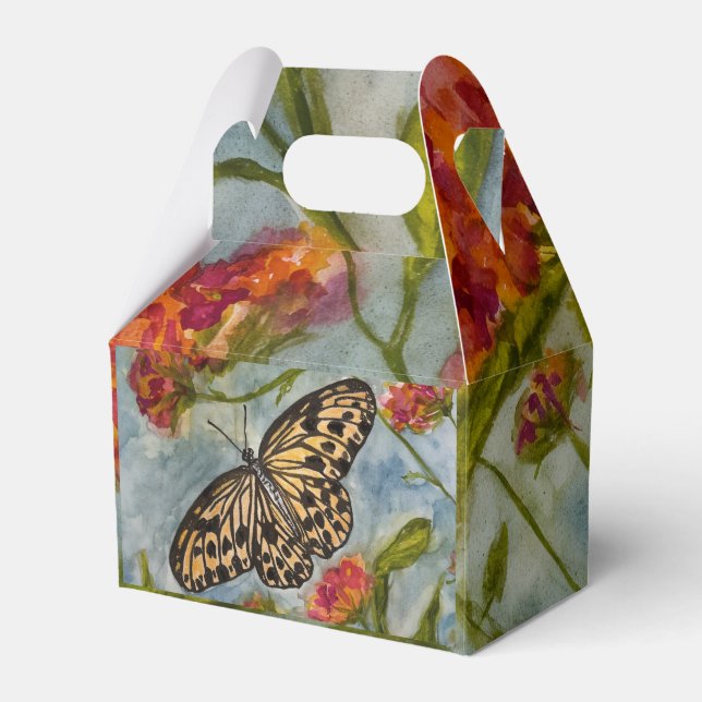 Girls Sweet Butterfly Birthday Favor Box Presentaskar (Framsidan Sidan)