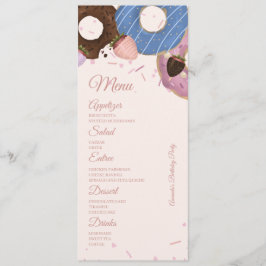 Girls Sweet Donut Pastel Birthday Meny