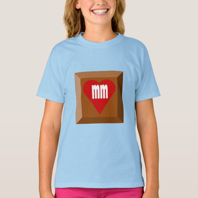 Girls T-Shirt Blue KÄRLEK CHOCOLATE (Framsida)