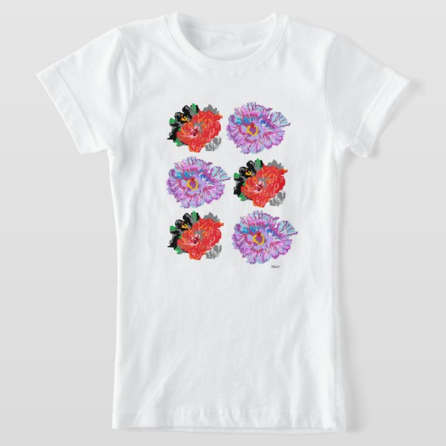 Girls T-Shirt Flowers (Laydown)