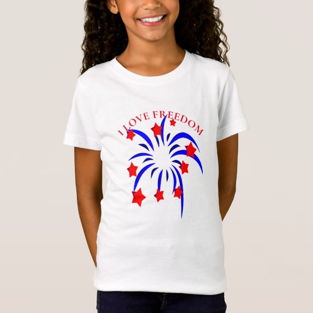 Girls T-Shirt-Patriotic T-Shirt (Framsida)