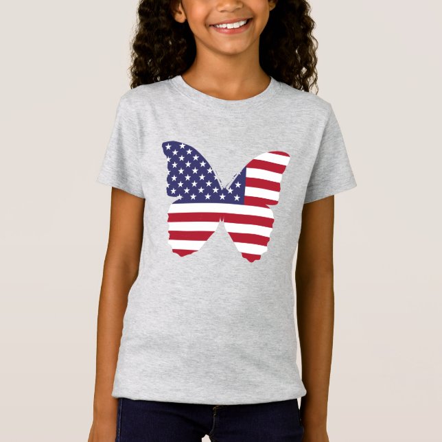Girls T-Shirt-Patriotic T Shirt (Framsida)