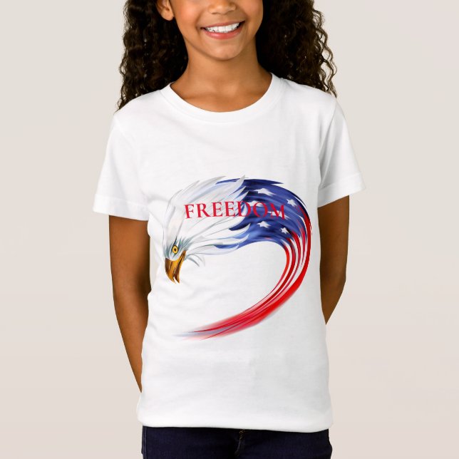 Girls T-Shirt-Patriotic T Shirt (Framsida)