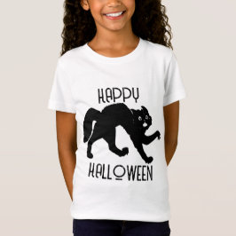 GIRLS TEE SHIRT with BLACK CAT