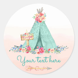 Girls TeePee Boho Tribal Favor Gift Tack Runt Klistermärke
