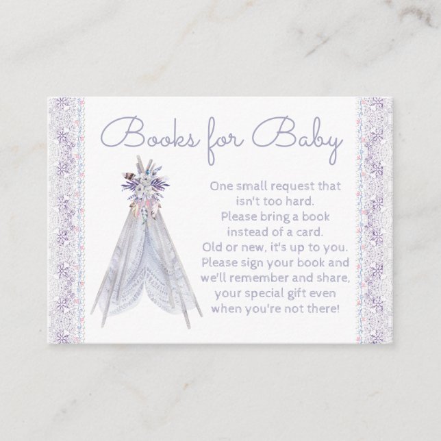 Girls Teepee-stammen har ett Bok-kort Tilläggskort (Framsida)