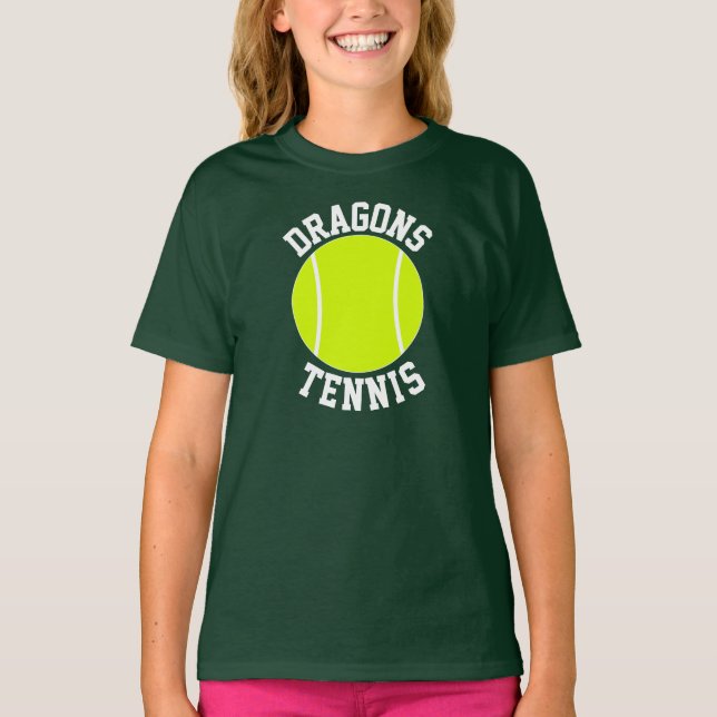 Girls tennis Anpassningsbar Team Namn eller Text T T Shirt (Framsida)