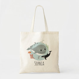Girls Trendig Ocean Whale med Orca och Fish Kids Tygkasse