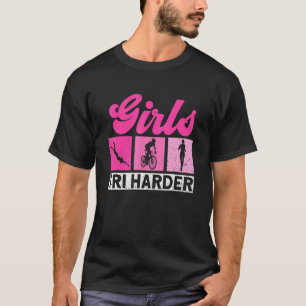 Girls Tri Harder Triathlon Training Triathlete T Shirt
