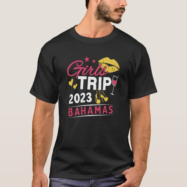 Girls Trip 2023 Bahamas Weekend Travel Group Match T Shirt (Framsida)