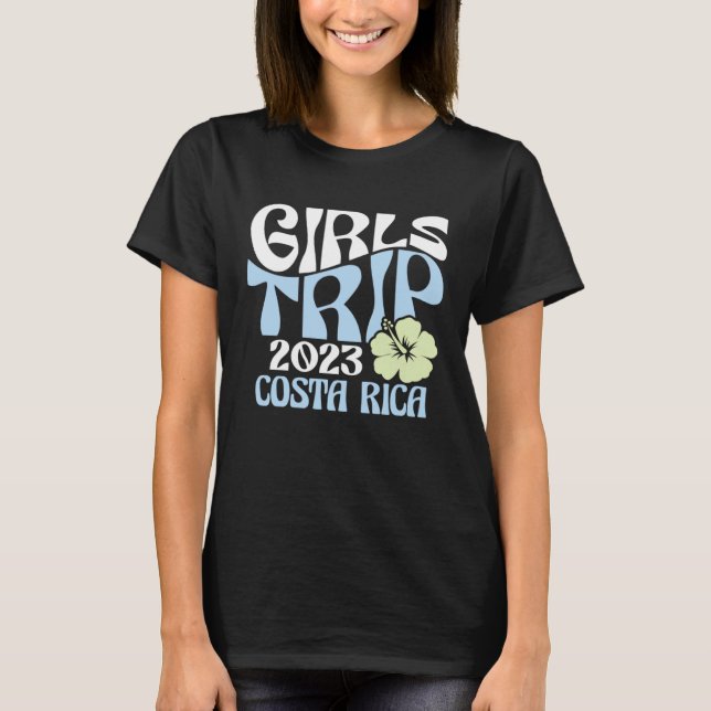 Girls Trip 2023 Costa Rica Beach Destination Retro T Shirt (Framsida)