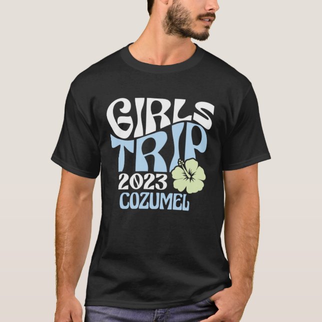 Girls Trip 2023 Cozumel Beach Destination Retro Gr T Shirt (Framsida)