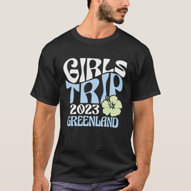 Girls Trip 2023 Greenland Beach Destination Retro  T Shirt (Framsida)