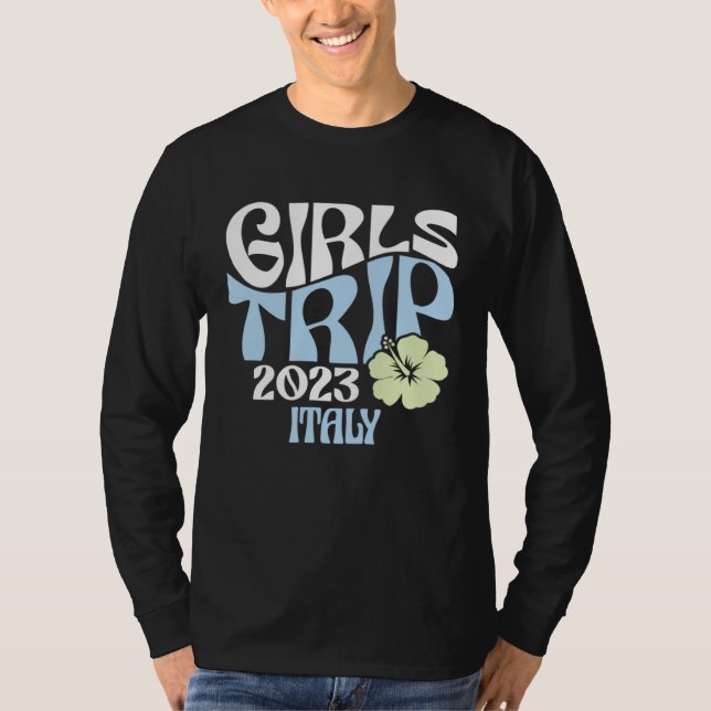 Girls Trip 2023 Italy Beach Destination Retro Groo T Shirt (Framsida)