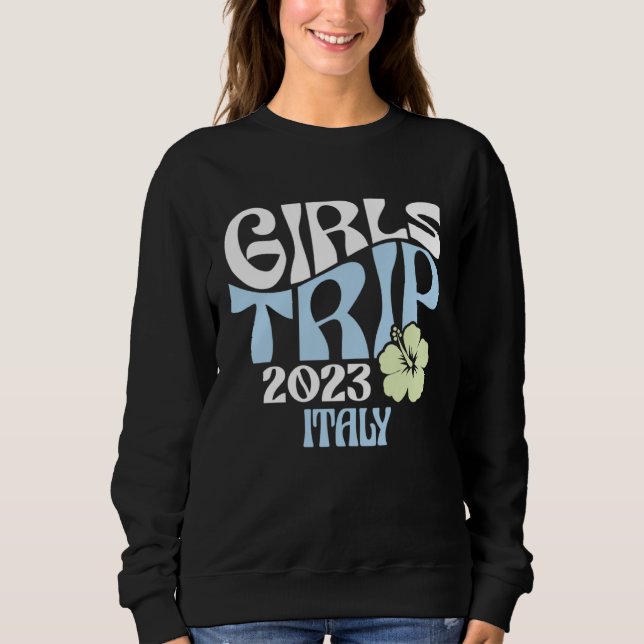 Girls Trip 2023 Italy Beach Destination Retro Groo T Shirt (Framsida)