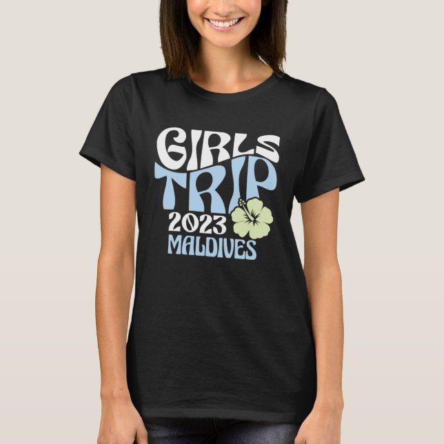 Girls Trip 2023 Maldives Beach Destination Retro G T Shirt (Framsida)