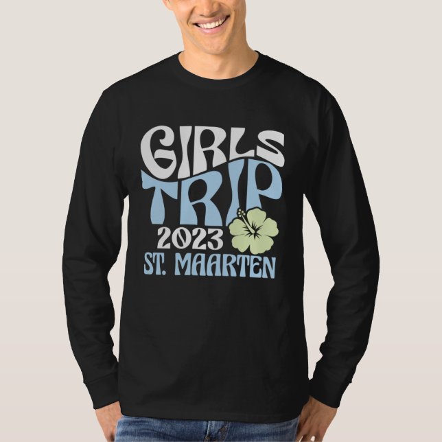 Girls Trip 2023 St Maarten Beach Destination Retro T Shirt (Framsida)