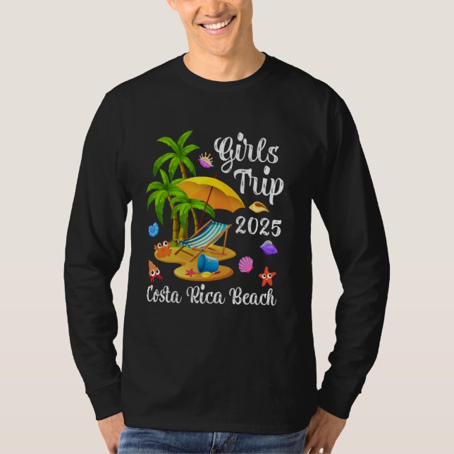Girls Trip 2025 Summer Vacation Costa Rica Beach T Shirt (Framsida)