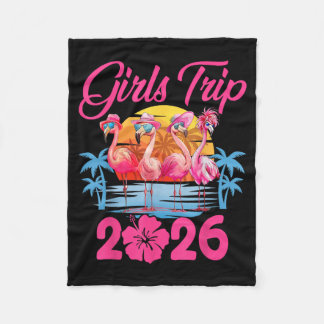 Girls Trip 2026 Flamingo Summer Vacation Girls Fleecefilt