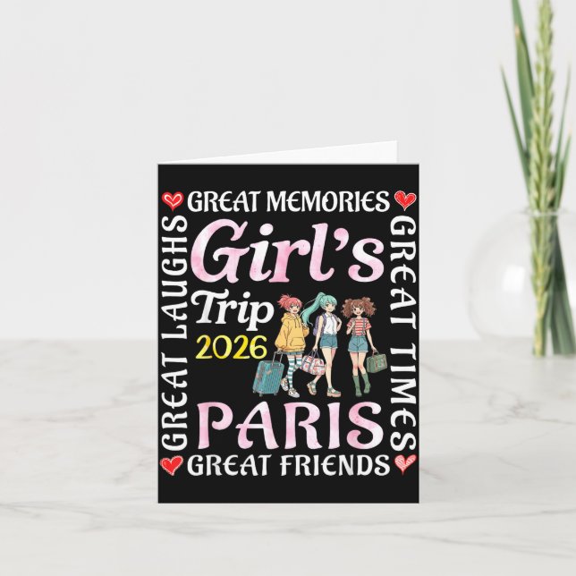 Girls Trip 2026 Paris Great Friends Vacation Trave Kort (Framsida)