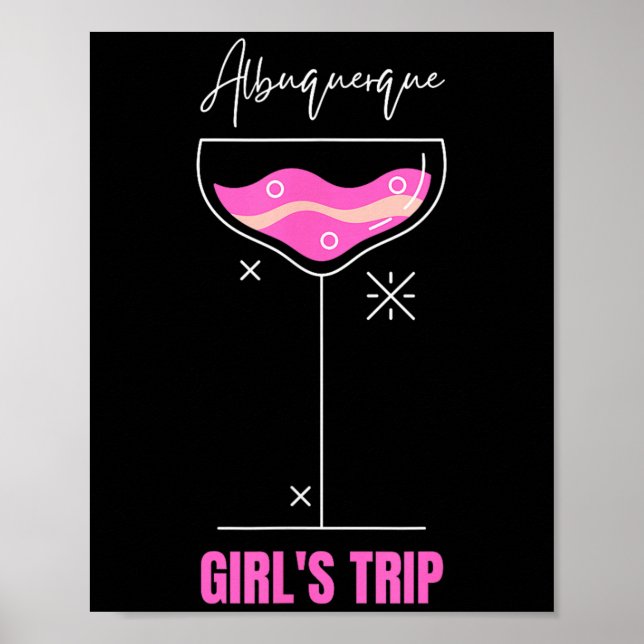 Girls Trip Beach Drink Albuquerque New Mexico  Poster (Framsidan)