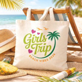 Girls Trip Beach Tote Bag Tygkasse