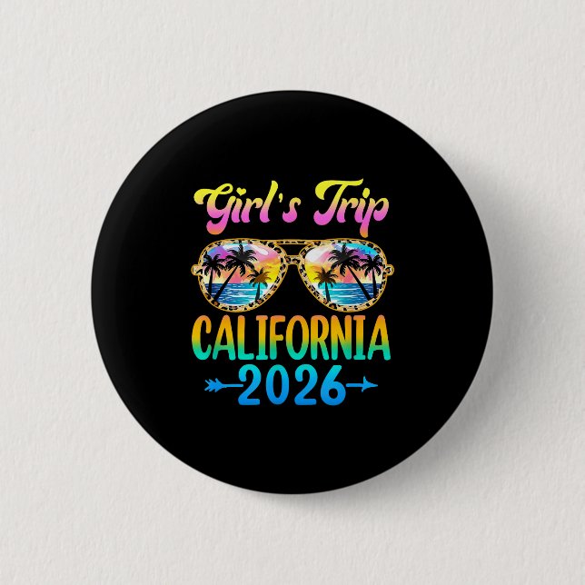 Girl's Trip California 2026 Summer Vacation Sungle Knapp (Framsida)