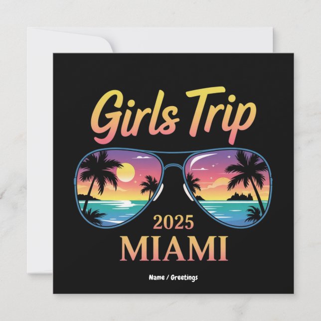 Girls Trip Miami 2025 Unforgettable Women Weekend Inbjudningar (Framsida)
