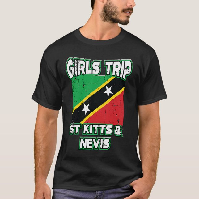 Girls Trip St Kitts & Nevis Flag Squad Goals Souve T Shirt (Framsida)