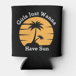 Girls Tropical Beach Vacation Summer can Cooler