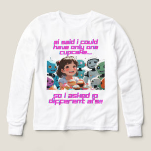 Girls Tshirt-Funny Girls Långärmad T-Shirt