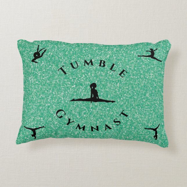 Girls Tumble Gymnast Gymnastics Pillow Prydnadskudde (Baksidan)