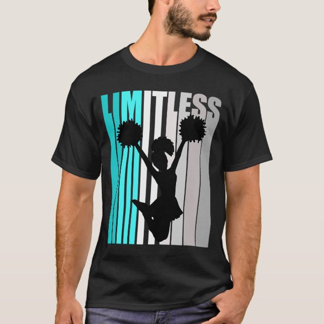 Girls Turkvoise Cheerlead Limitless Birthday en T Shirt (Framsida)