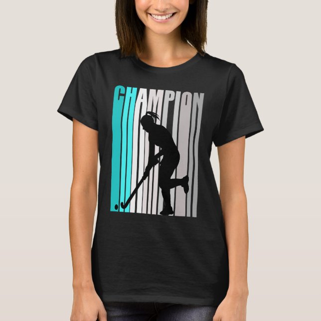 Girls Turkvoise Hockey Champion Hockey Team T Shirt (Framsida)