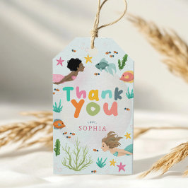 Girls Two the Sea Mermaid Birthday Favor Presentetikett