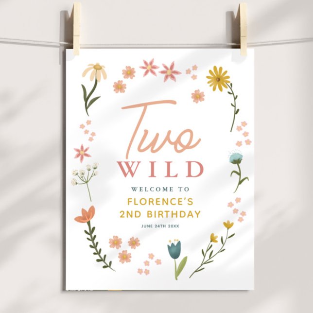 Girls Two Wild Boho Birthday Welcome Sign Poster (Skapare uppladdad)