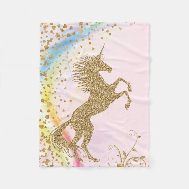 Girls Unicorn Blanket Fleecefilt (Framsidan)