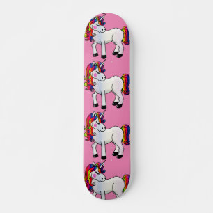 GIRLS UNICORN ROSA SKATEBOL MINI SKATEBOARD BRÄDA 18,5 CM