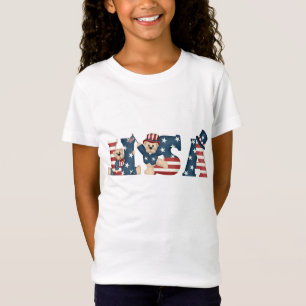 Girl's USA Nalle Baby Doll T-Shirt