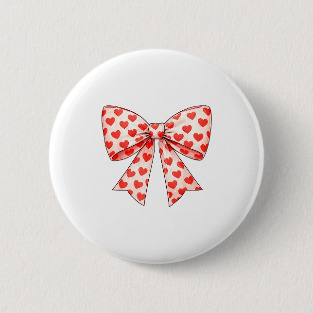 Girls Valentine Heart Bow Cute Valentines Day Teen Knapp (Framsida)
