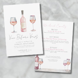 Girls Vino före Vows Vin Bachelorette Party Inbjudningar