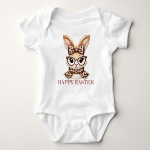 Girls Vintage Påsk Charm: Chic Bunny T-Shirt
