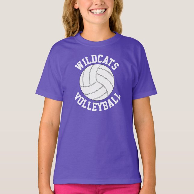 Girls Volleyball Anpassningsbar Team Namn / Text T T Shirt (Framsida)