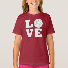 Girls Volleyball KÄRLEK Sports Anpassningsbar Team T Shirt