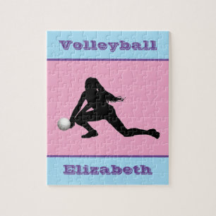 Girls Volleyball Pastel Jigszle Puzzle Pussel