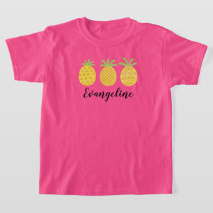 Girls Watercolor Pineapple Trio T Shirt