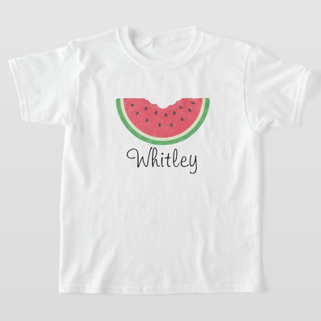 Girls Watercolor Watermelon T Shirt (Laydown)