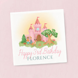 Girls Whimsical Rosa Fairytale Princess Birthday Pappersservett